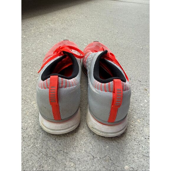 Nike Flyknit Trainer Running Shoes Gray Bright Crimson Mesh Athletic Size 11.5 main image 10
